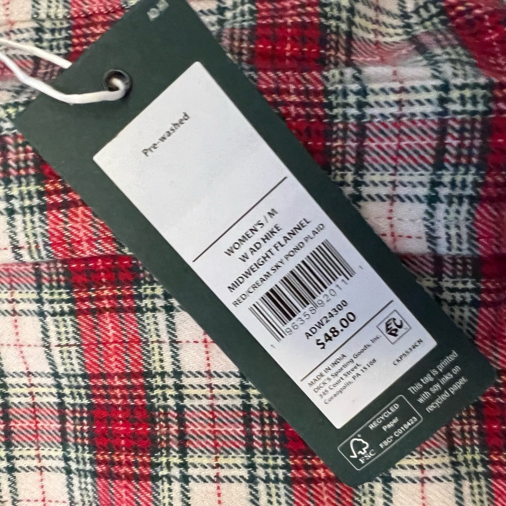 Alpine Design Flannel‎ Shirt Women Medium Red Plaid NEW Midweight ADW24300 - Picture 2 of 8